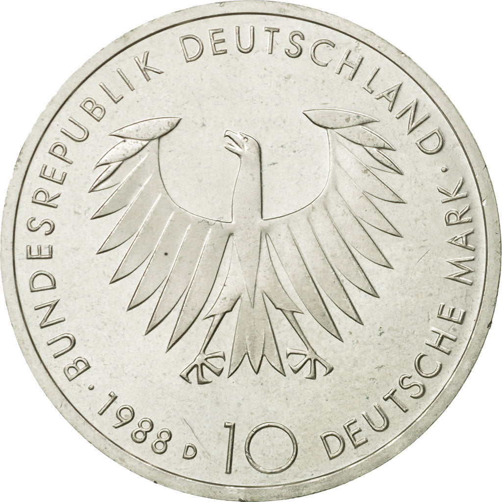 Münze, Bundesrepublik Deutschland, 10 Mark, 1988, Munich, Germany, UNZ, Silber