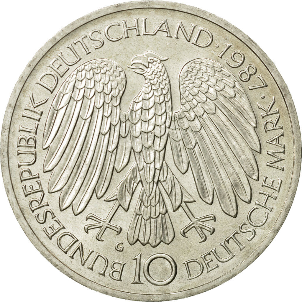 Coin, GERMANY - FEDERAL REPUBLIC, 10 Mark, 1987, Karlsruhe, Germany, MS(63)