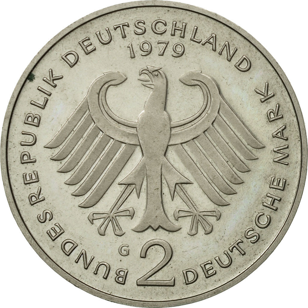Coin, GERMANY - FEDERAL REPUBLIC, 2 Mark, 1979, Karlsruhe, MS(63), Copper-Nickel