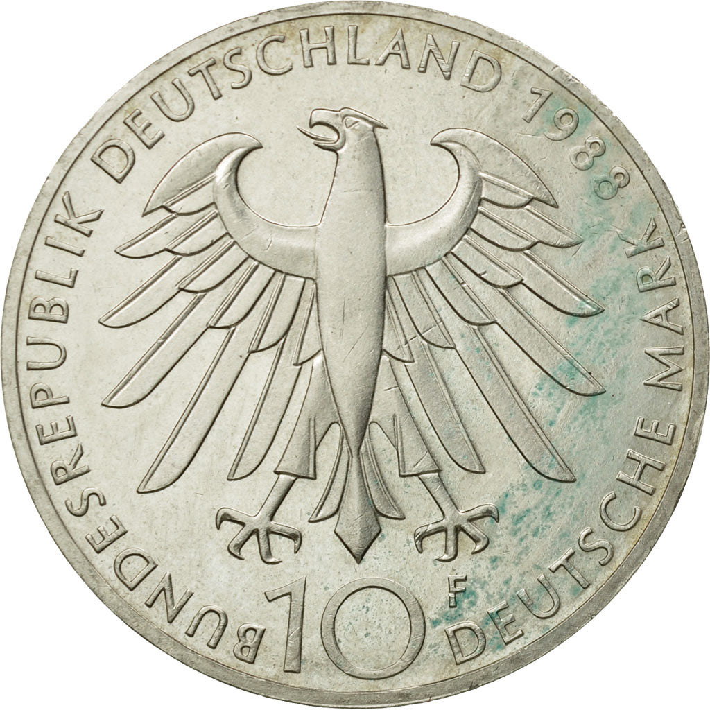 Moneta, GERMANIA - REPUBBLICA FEDERALE, 10 Mark, 1988, Stuttgart, Germany, SPL