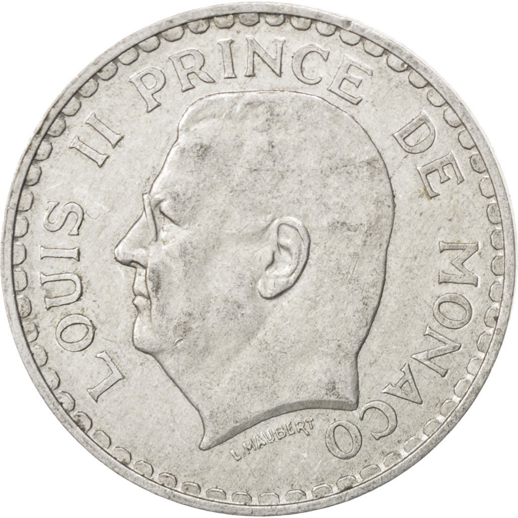Coin, Monaco, Louis II, 5 Francs, 1945, EF(40-45), Aluminum, KM:122, Gadoury:135
