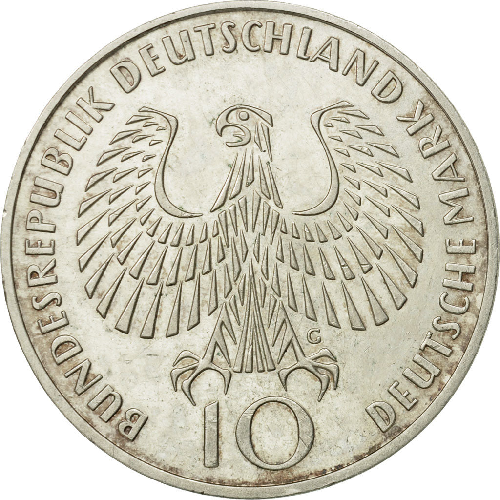 Moneta, Niemcy - RFN, 10 Mark, 1972, Karlsruhe, AU(55-58), Srebro, KM:135