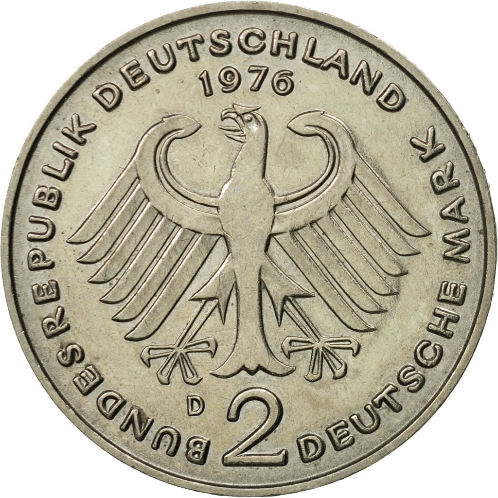 Coin, GERMANY - FEDERAL REPUBLIC, 2 Mark, 1976, Munich, MS(63), Copper-Nickel