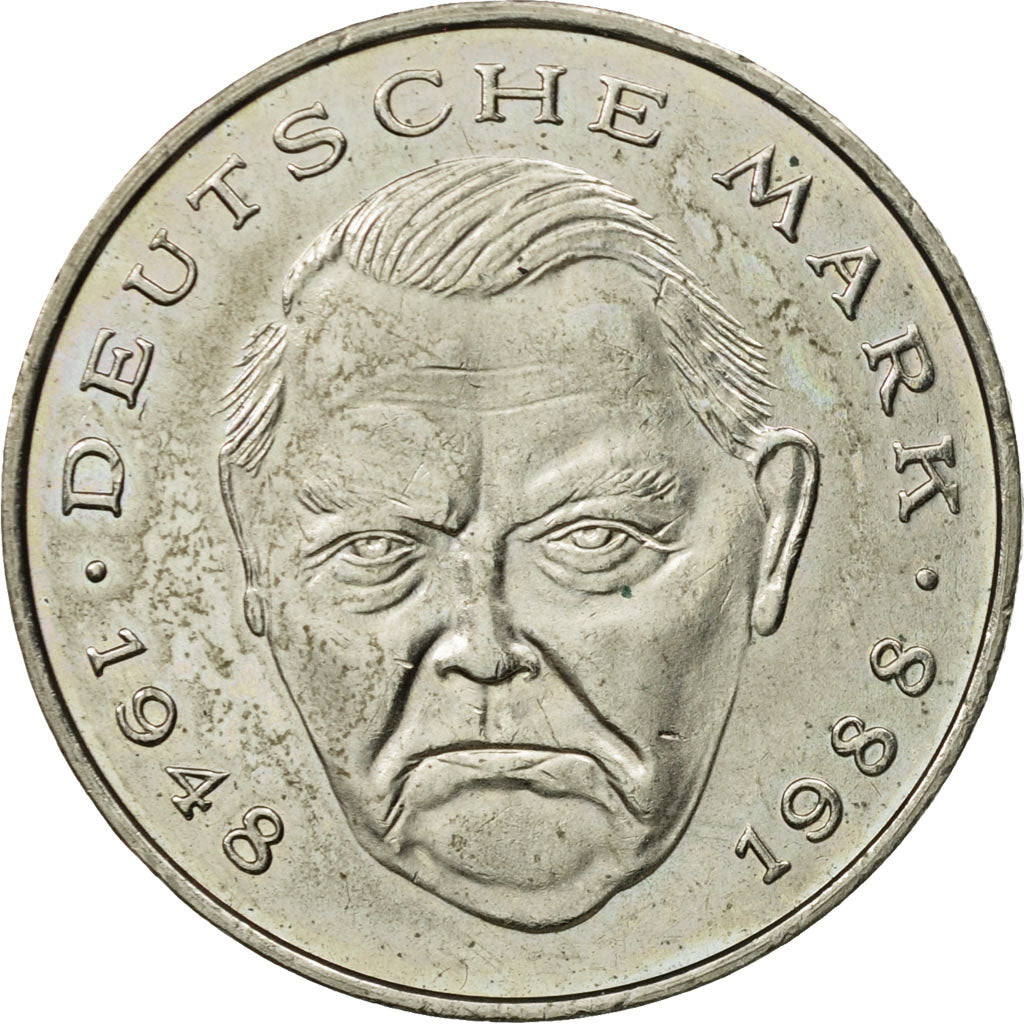 Coin, GERMANY - FEDERAL REPUBLIC, 2 Mark, 1988, Stuttgart, AU(55-58)