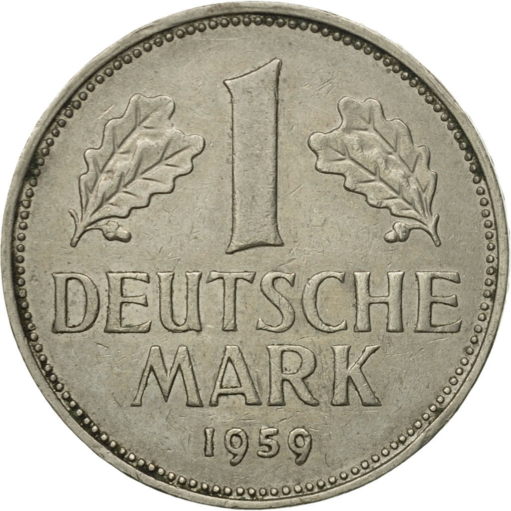Coin, GERMANY - FEDERAL REPUBLIC, Mark, 1959, Hambourg, EF(40-45)