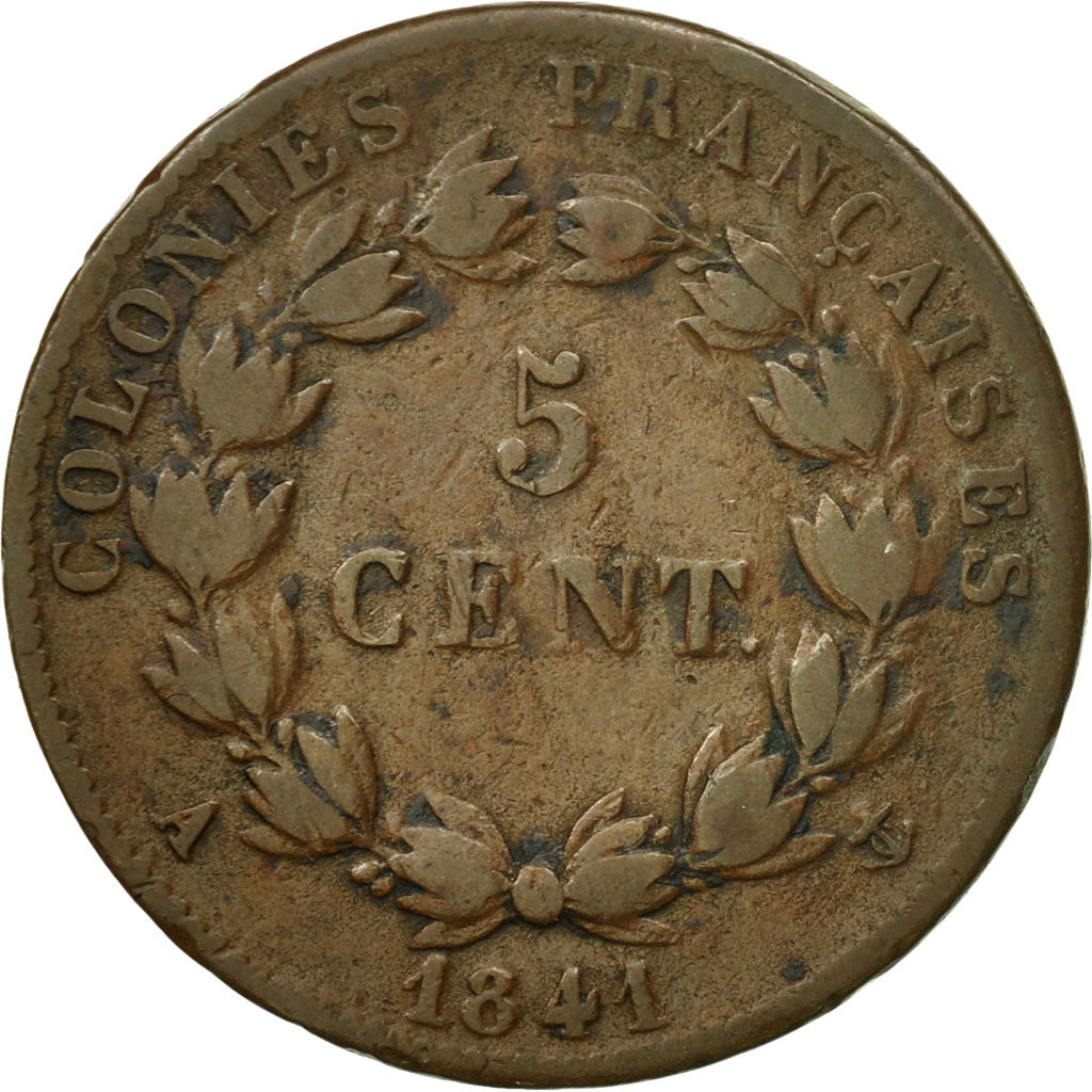 Coin, FRENCH COLONIES, Louis - Philippe, 5 Centimes, 1841, Paris, VF(20-25)
