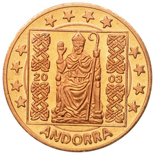 Andorra, Medal, Essai 2 cents, 2003, SC, Cobre
