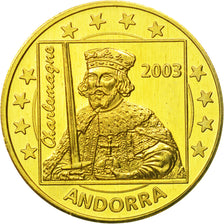 Andorra, Medal, Essai 50 cents, 2003, SPL, Laiton