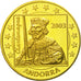 Andorra, Medal, Essai 50 cents, 2003, SPL, Laiton