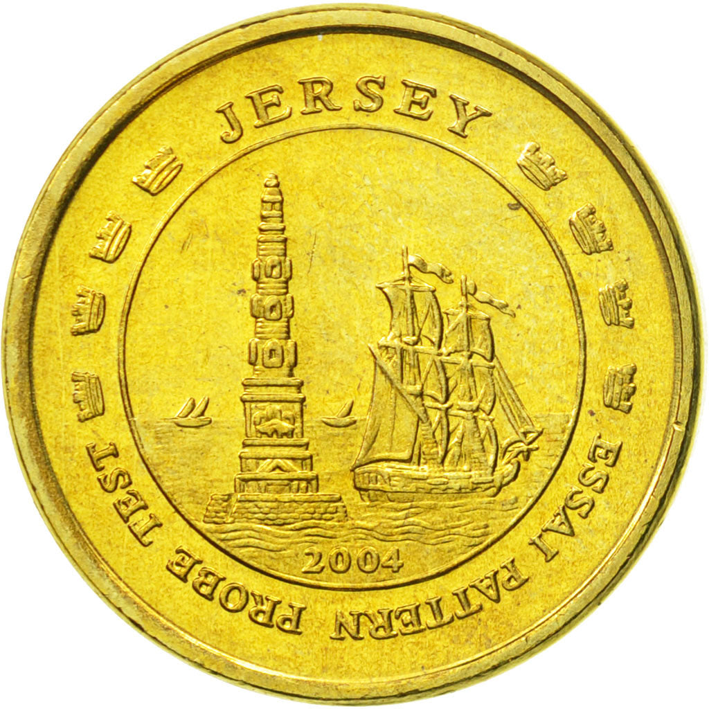 Jersey, Medal, Essai 10 cents, 2004, MS(63), Brass