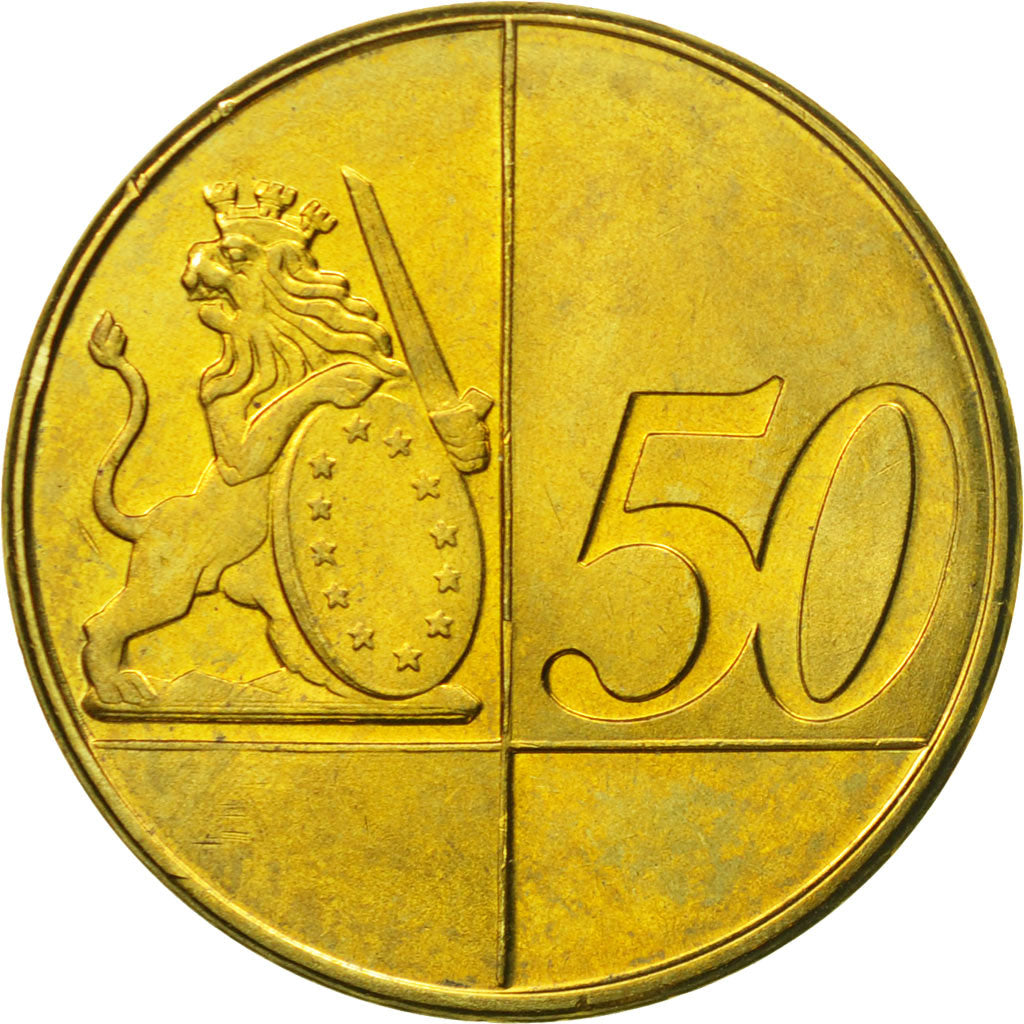 Jersey, Medal, Essai 50 cents, 2004, MS(63), Brass