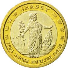 Jersey, Medal, Essai 1 euro, 2004, MS(63), Bi-Metallic