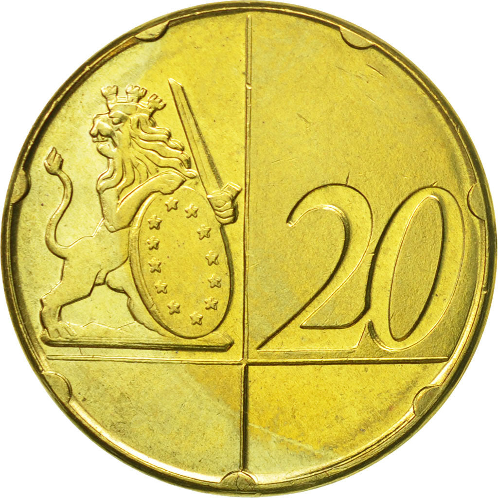 Guernsey, Medal, Essai 20 cents, 2004, MS(63), Mosiądz