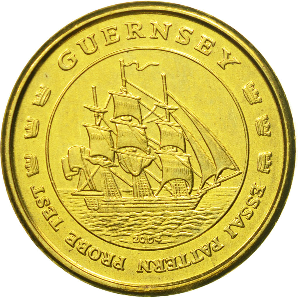 Guernsey, Medal, Essai 50 cents, 2004, SPL, Laiton