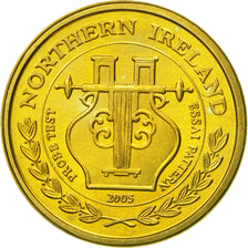 Irlandia, Medal, Essai 20 cents, 2005, MS(63), Mosiądz