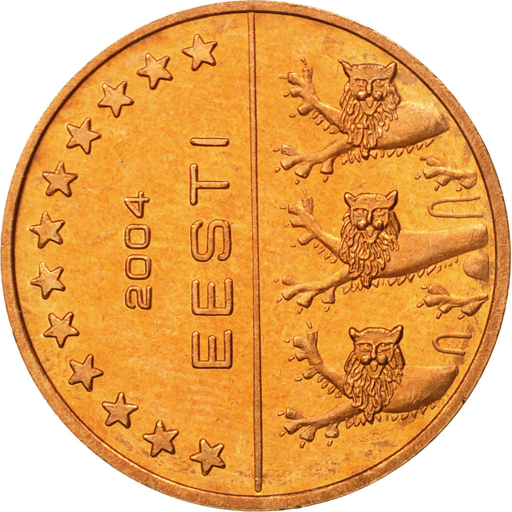 Estonia, Medal, Essai 5 cents, 2004, MS(63), Miedź