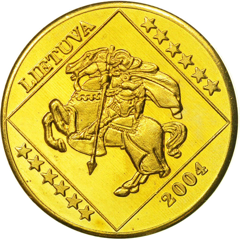 Litwa, Medal, Essai 50 cents, 2004, MS(63), Mosiądz