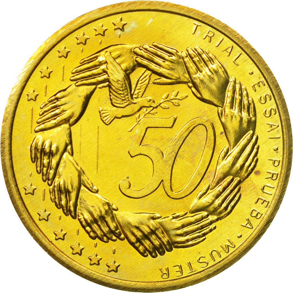 Litwa, Medal, Essai 50 cents, 2004, MS(63), Mosiądz