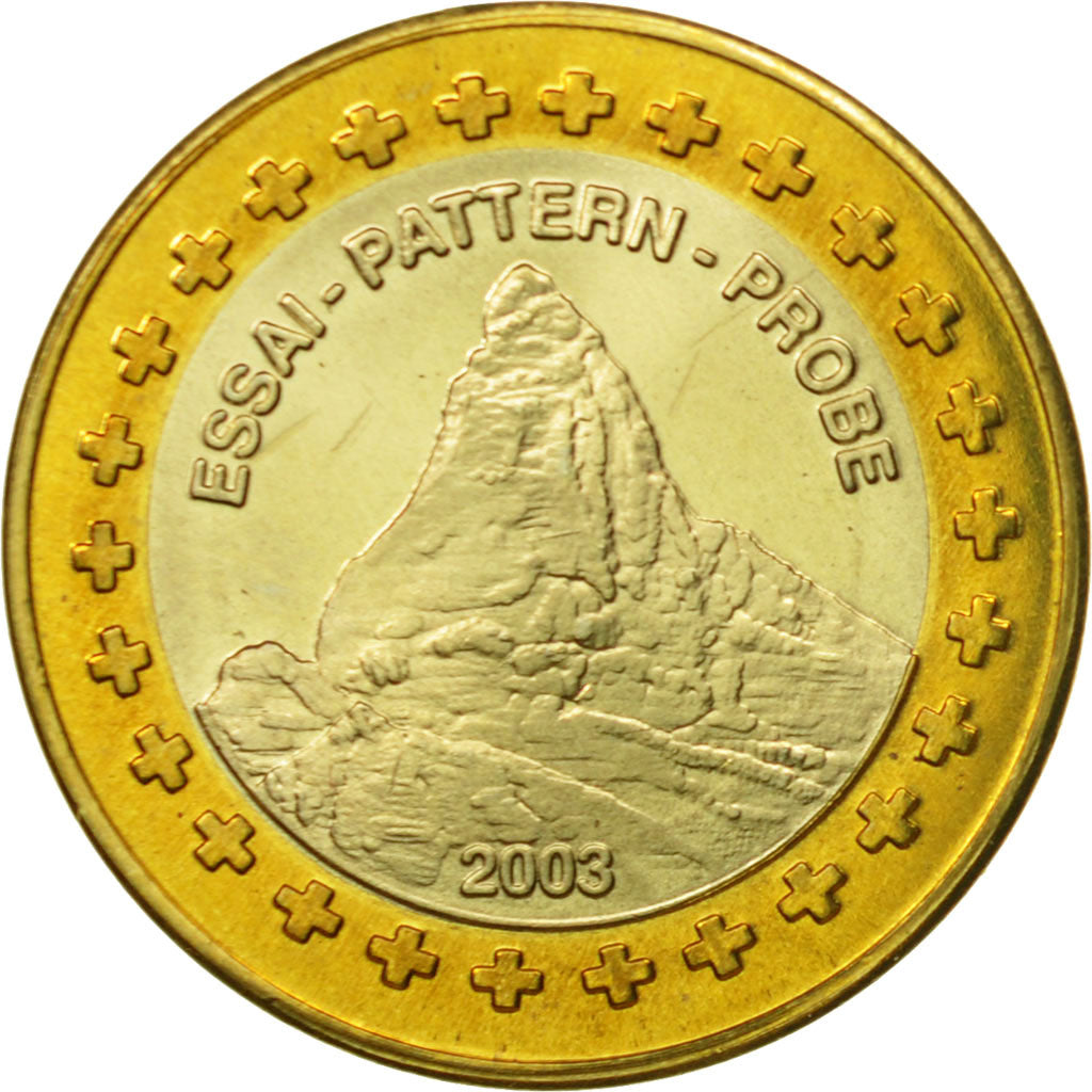 Switzerland, Medal, Essai 1 euro, 2003, MS(63), Bi-Metallic