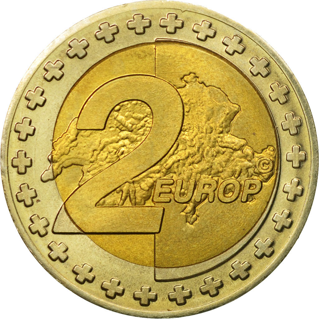 Schweiz, Medal, Essai 2 euros, 2003, UNZ, Bi-Metallic