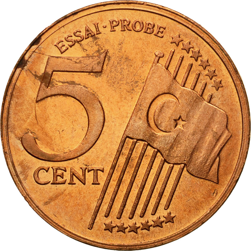 Turkey, Medal, Essai 5 cents, 2004, MS(63), Copper