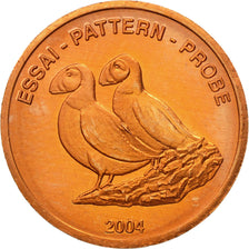 Islandia, Medal, Essai 2 cents, 2004, MS(63), Miedź