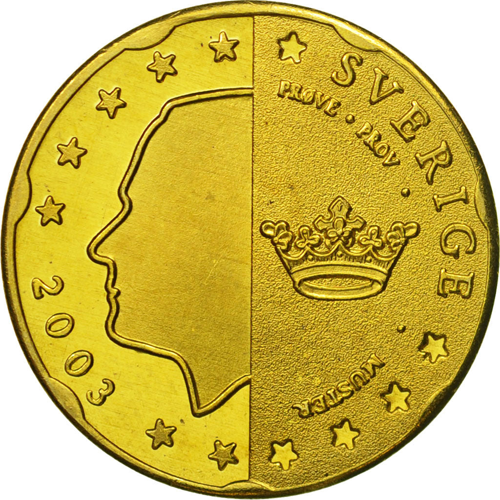 Suède, Medal, Essai 20 cents, 2003, SPL, Laiton