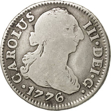 SPAIN, 2 Reales, 1776, Seville, KM #412.2, VF(20-25), Silver, 5.57