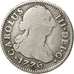 SPAIN, 2 Reales, 1776, Seville, KM #412.2, VF(20-25), Silver, 5.57