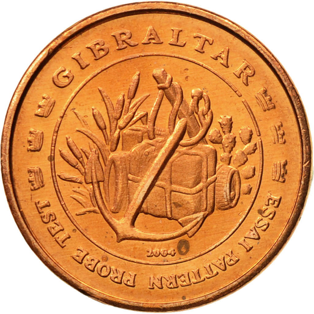 Gibraltar, Medal, Essai 1 cent, 2004, MS(63), Copper