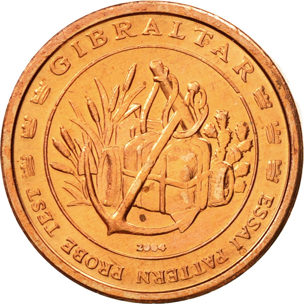 Gibraltar, Medal, Essai 2 cents, 2004, MS(63), Copper