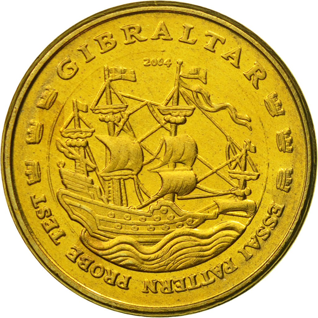 Gibraltar, Medal, Essai 20 cents, 2004, MS(63), Brass
