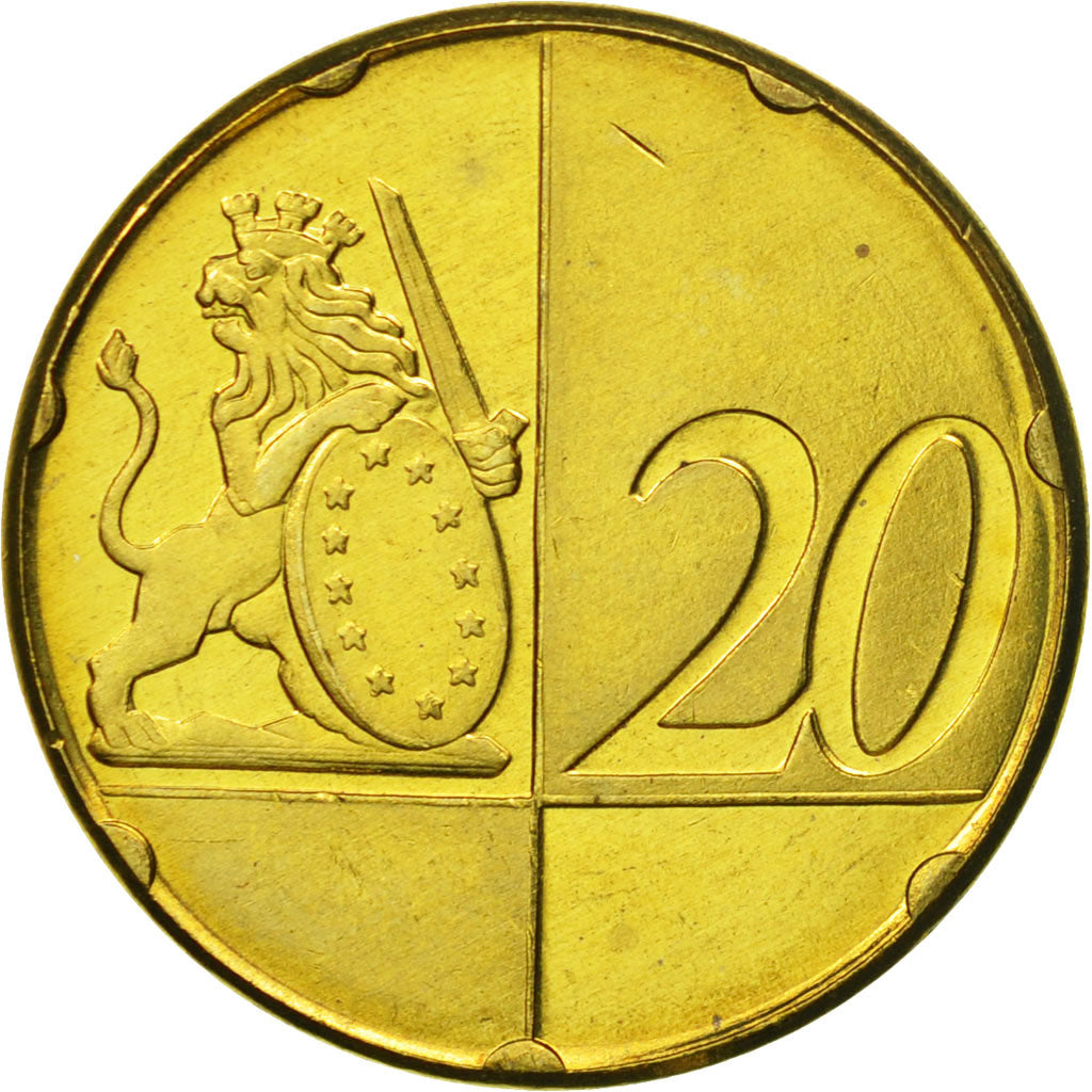Gibraltar, Medal, Essai 20 cents, 2004, MS(63), Brass