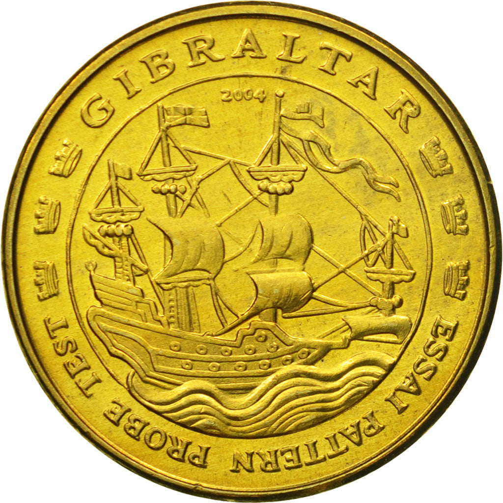 Gibraltar, Medal, Essai 50 cents, 2004, MS(63), Brass