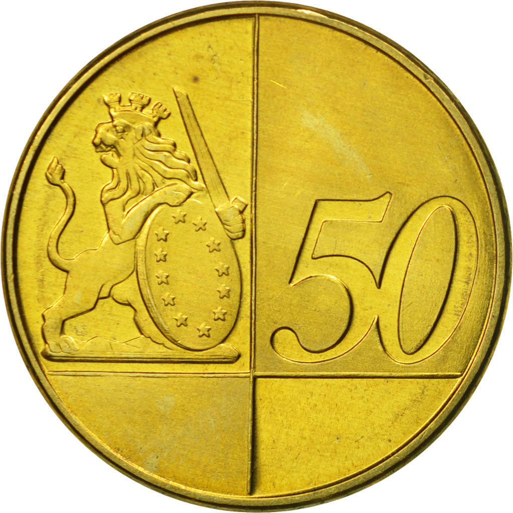 Gibraltar, Medal, Essai 50 cents, 2004, MS(63), Brass