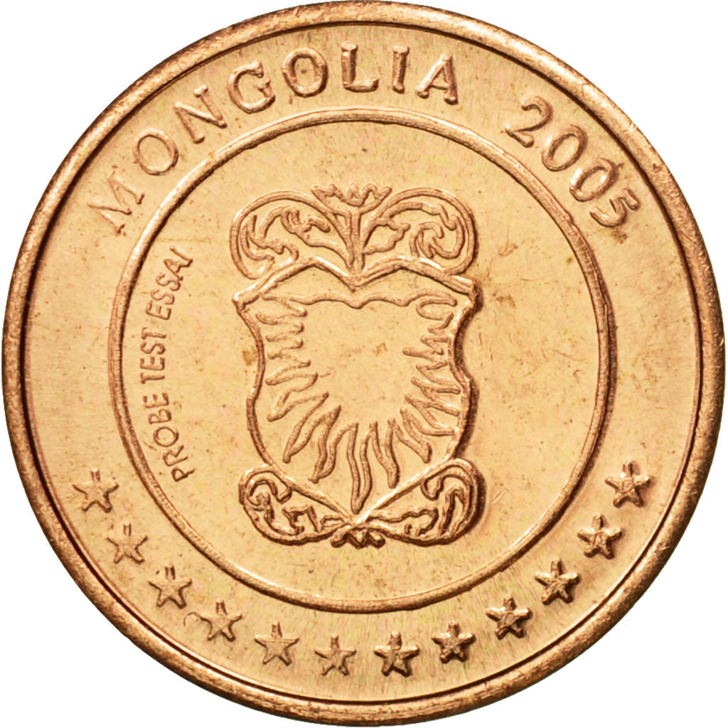 Mongolie, Medal, Essai 1 cent, 2005, SPL, Cuivre