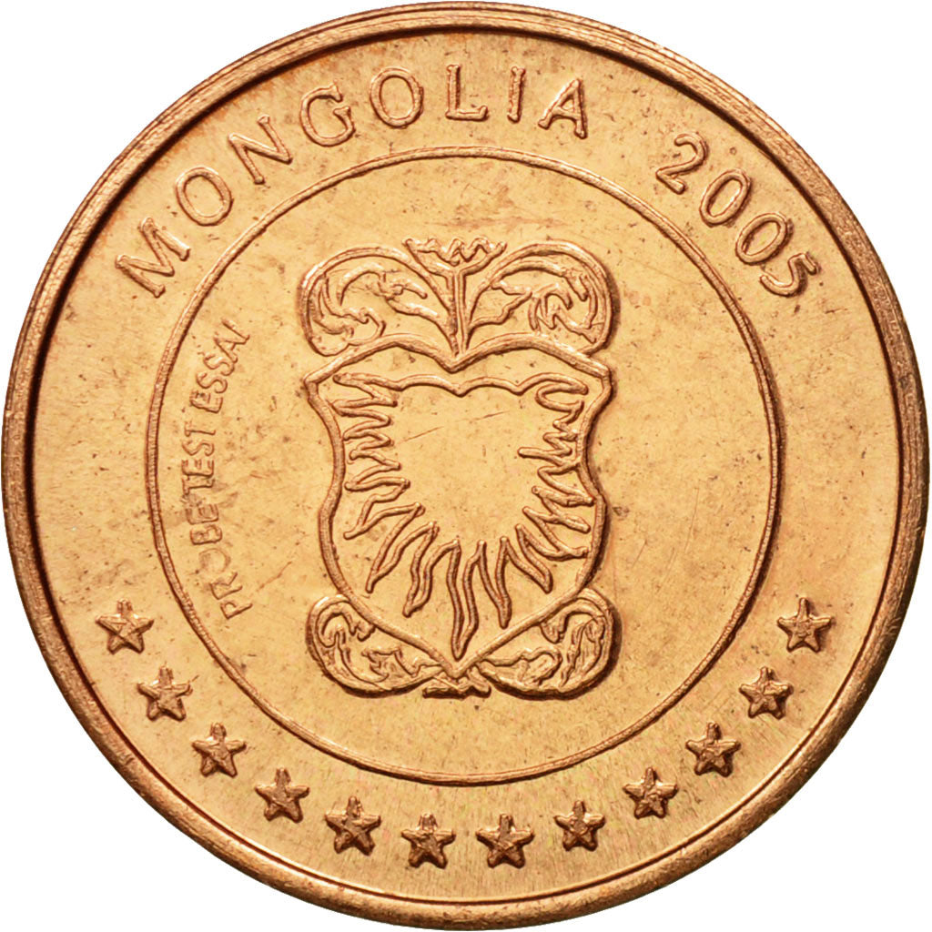 Mongolie, Medal, Essai 2 cents, 2005, SPL, Cuivre