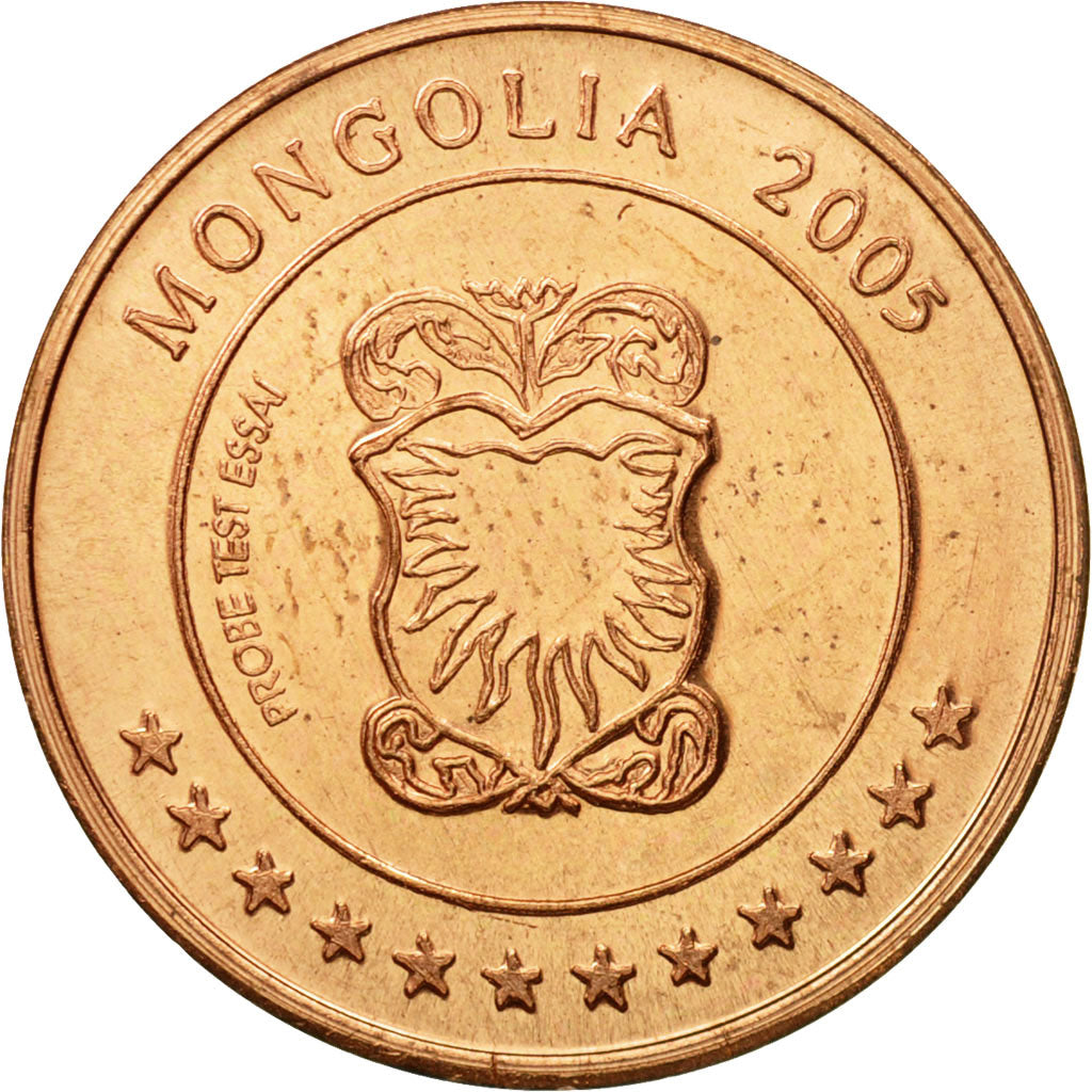 Mongolia, Medal, Essai 5 cents, 2005, MS(63), Miedź