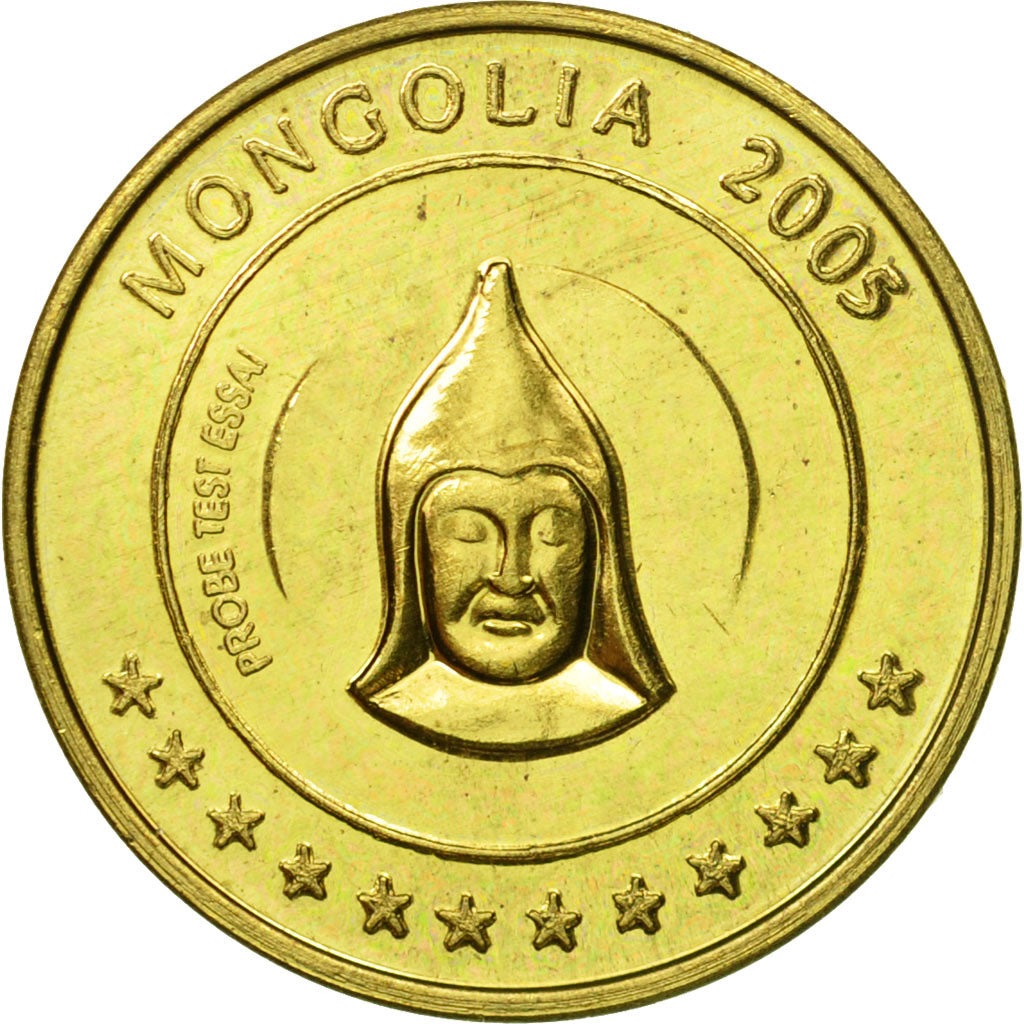 Mongolia, Medal, Essai 20 cents, 2005, MS(63), Brass