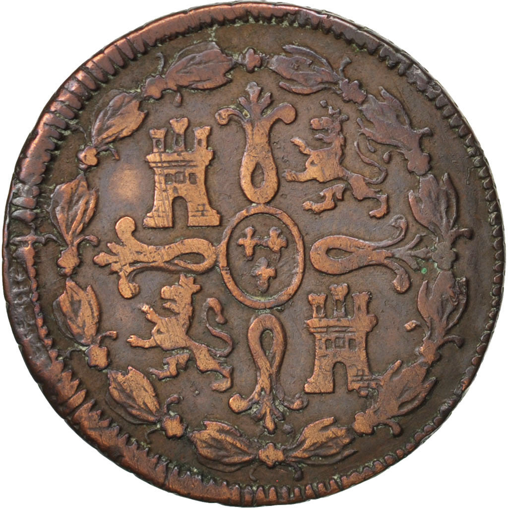 Moneda, España, Ferdinand VII, 8 Maravedis, 1820, Jubia, MBC, Cobre, KM:491