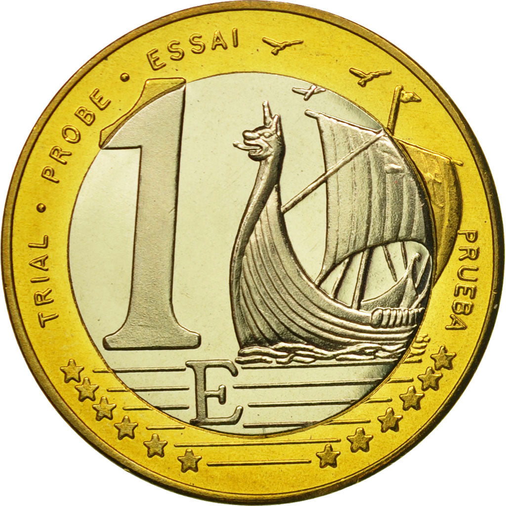Danemark, Medal, Essai 1 euro, 2002, SPL, Bi-Metallic