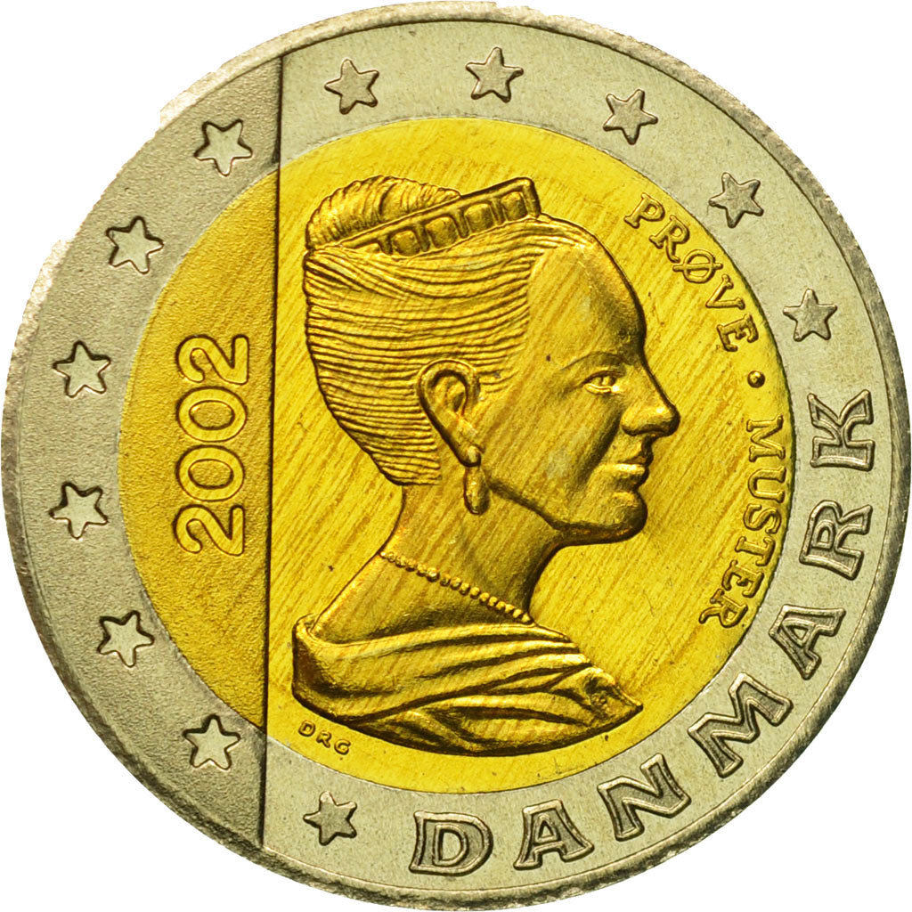 Danemark, Medal, Essai 2 euros, 2002, SPL, Bi-Metallic