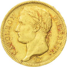 FRANCE, Napoléon I, 40 Francs, 1812, Paris, KM #696.1, AU(55-58), Gold, Gadoury 