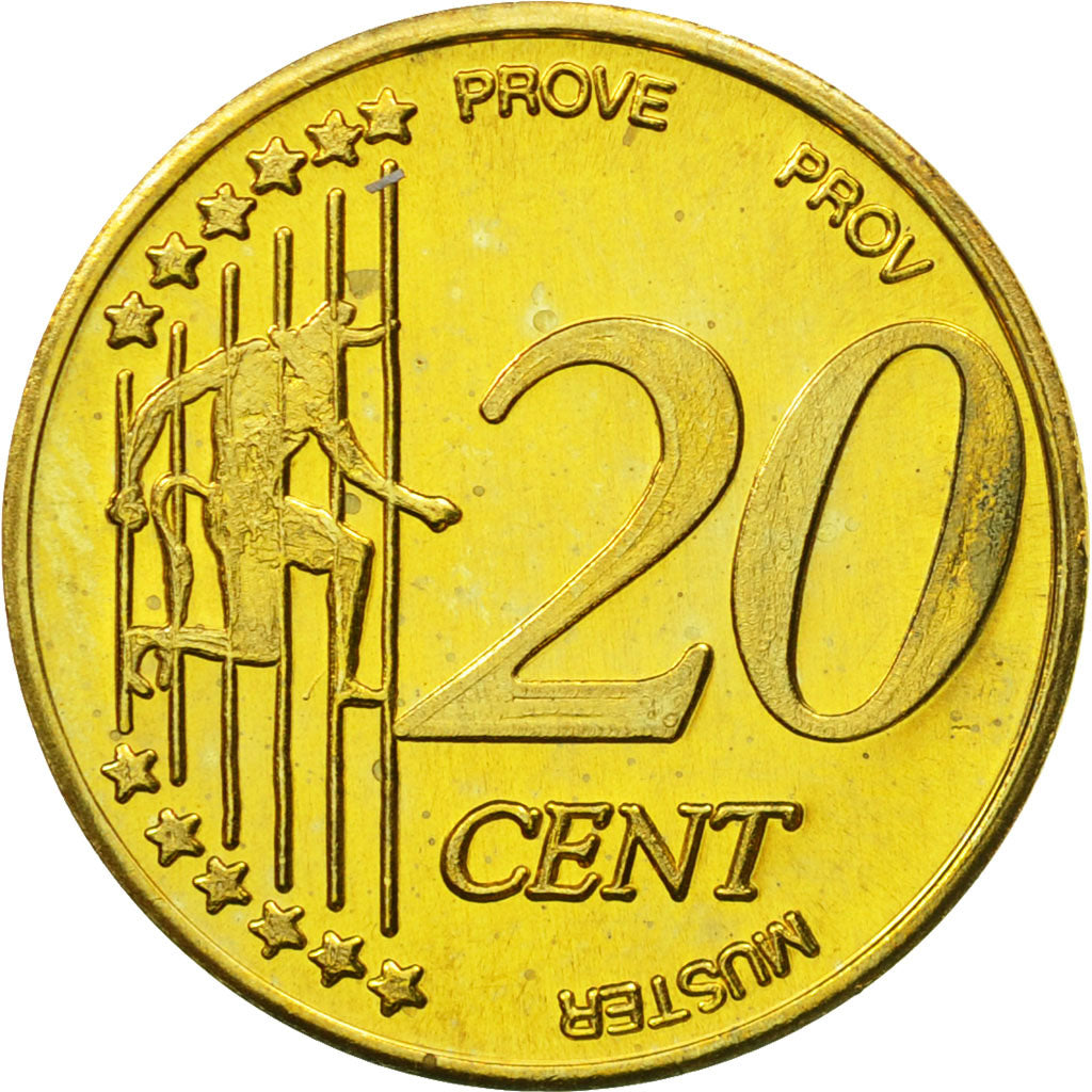 Crete, Medal, Essai 20 cents, 2004, MS(63), Brass