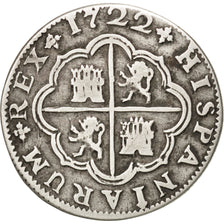 SPAIN, 2 Reales, 1722, Seville, KM #307, VF(30-35), Silver, 4.20