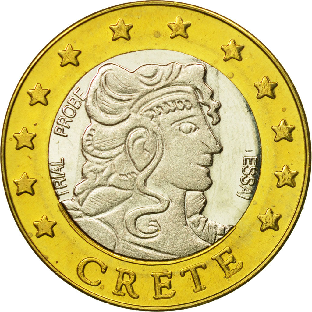 Crete, Medal, Essai 2 euros, 2004, MS(63), Bi-Metallic