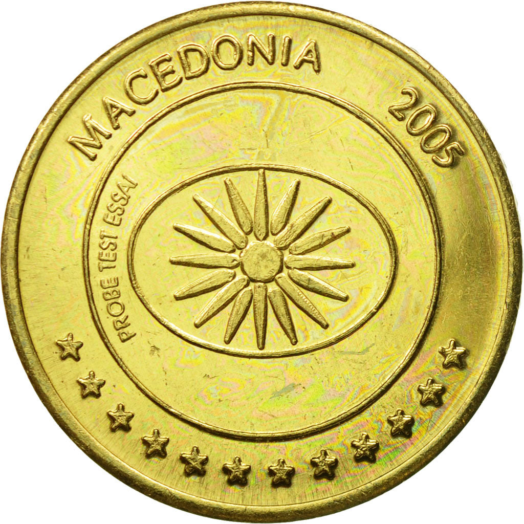 Macedonia, Medal, Essai 50 cents, 2005, MS(63), Mosiądz
