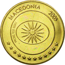 Macedonia, Medal, Essai 50 cents, 2005, MS(63), Mosiądz
