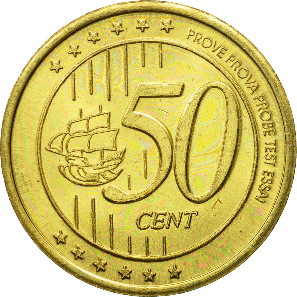 Macedonia, Medal, Essai 50 cents, 2005, MS(63), Mosiądz