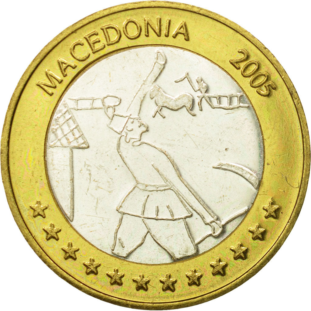 Macedonia, Medal, Essai 2 euros, 2005, MS(63), Bi-Metallic